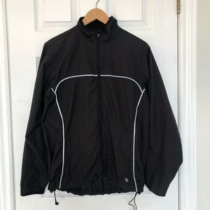 MEC black recycled materials windbreaker, large